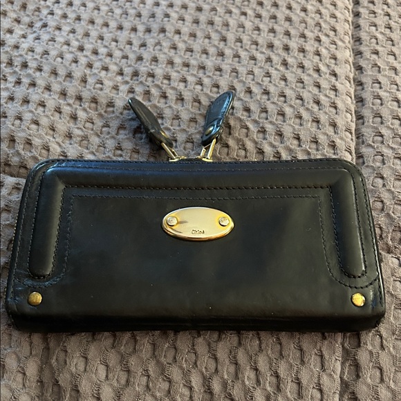 Chloe Black Leather Wallet with Gold Details - Picture 1 of 11